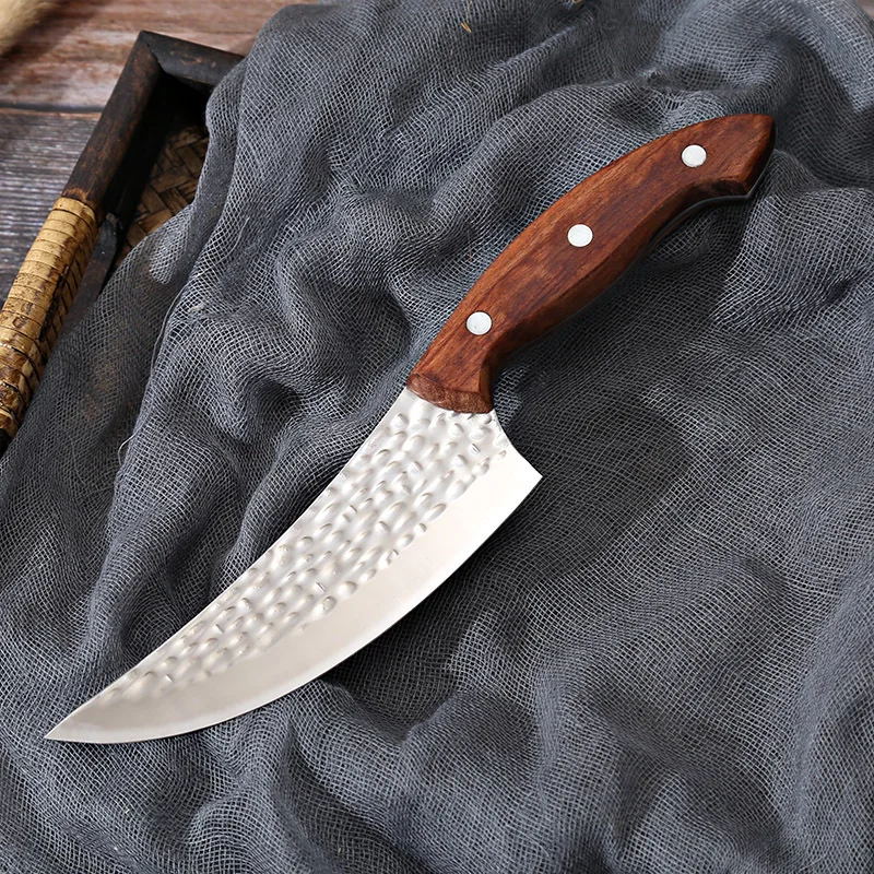 2 Types Boning Knife 6INCH Stainless Steel Hunting Knife Tactical Millitary Fishing Knife Chef's Butcher Knife Meat Cleaver 