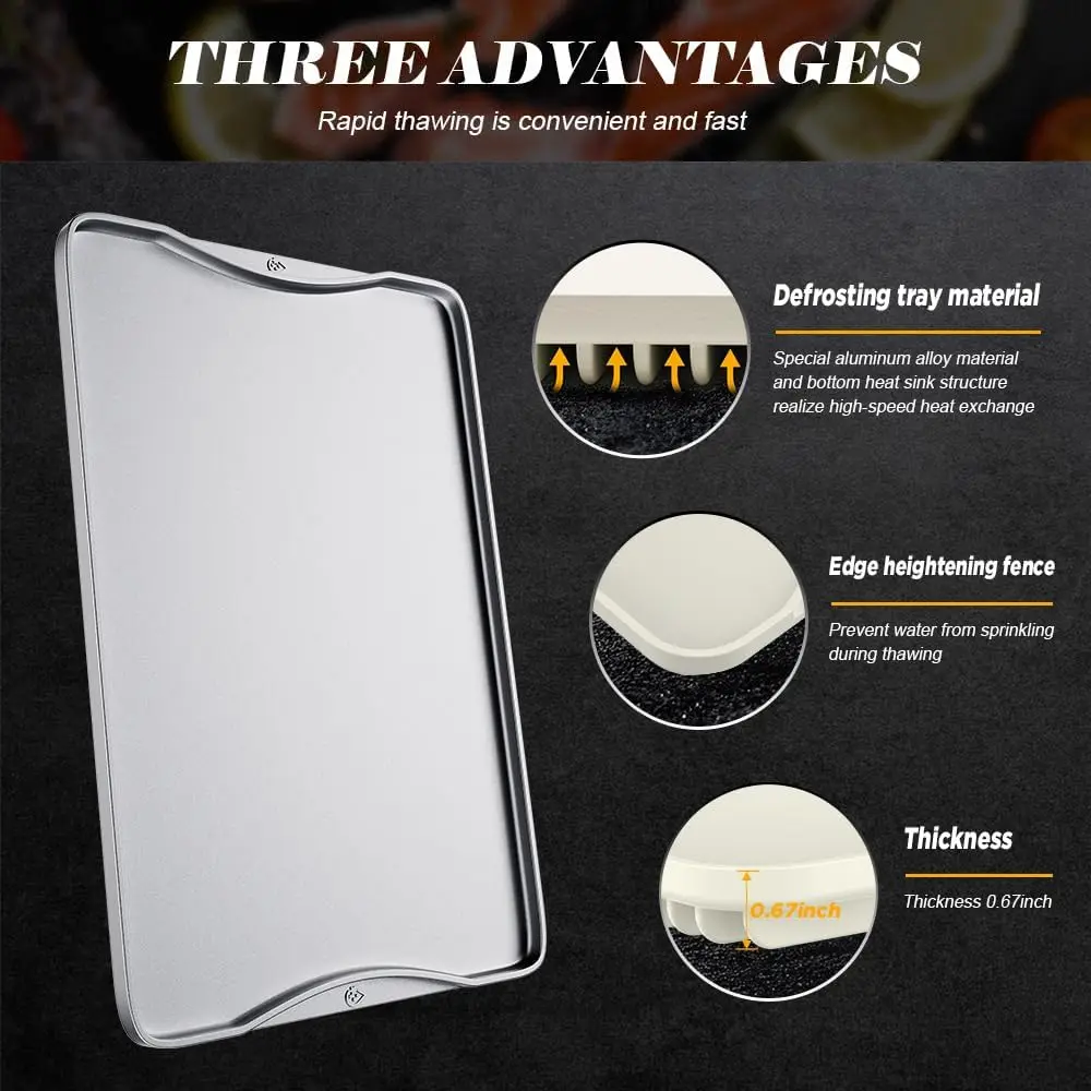 Fast Defrosting Tray Thaw Defrost Plate Large Non-Stick Coated Frozen Food Meat Fish Kitchen Gadgets Kitchen Tool defrosting tray