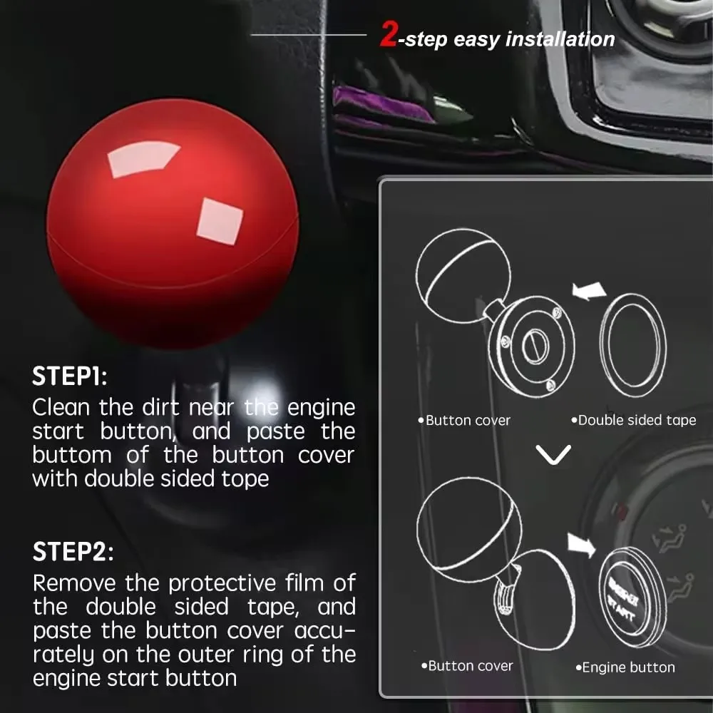 Start Button Push Start Auto Ignition Button Cover Automotive One-Touch Rocker Car Engine Push Stop Lever car start button cover car start button car start stop button