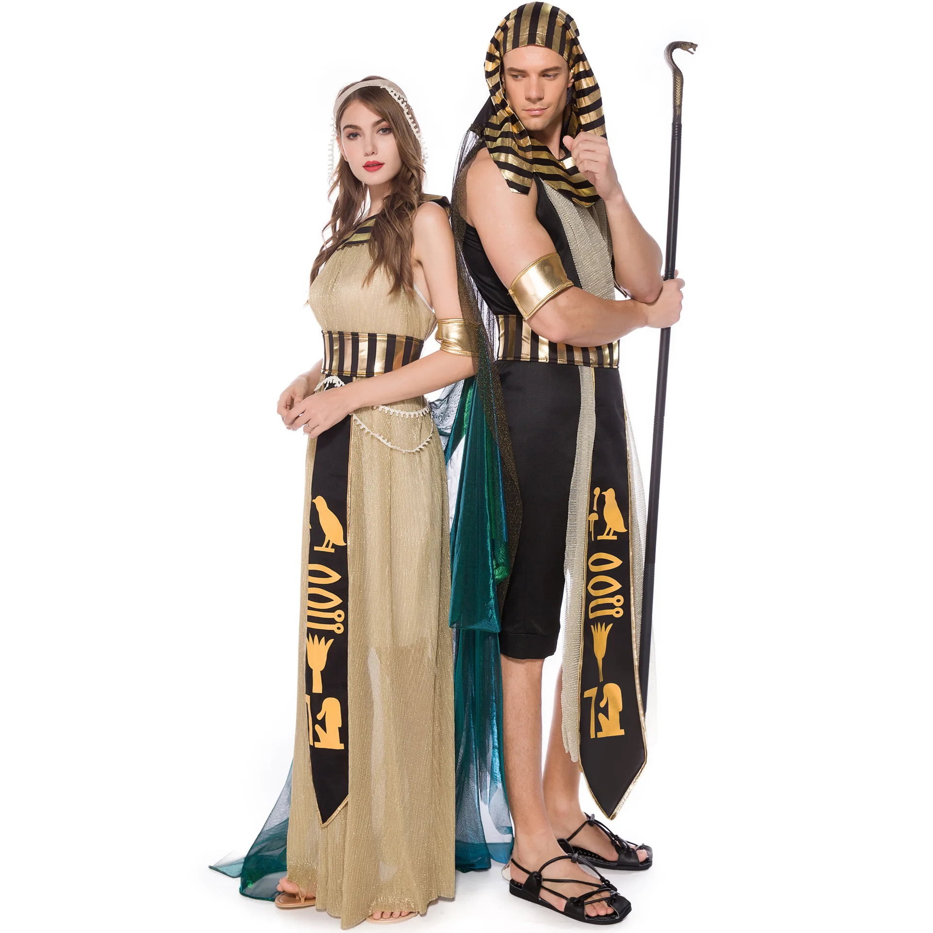 Halloween cosplay King Cleopatra son of Pharaoh Ra mummified monarch male and female role stage costumes