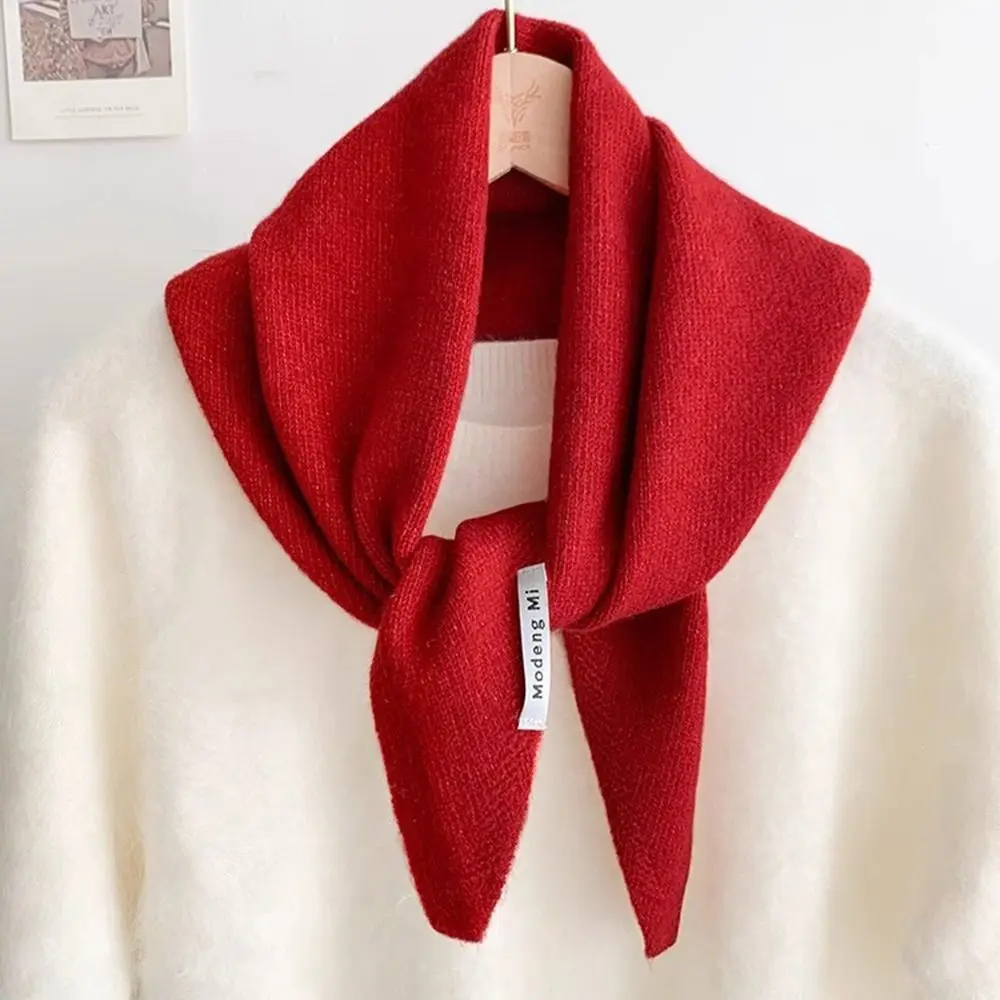 New Fashion Soft Wool Knitted Knitted Scarf Multi-functional Warm Women Headscarf Winter Triangular Scarf Women Shawl 5