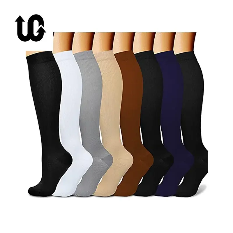 Compression Socks Varicose Veins Compression Socks Fit For Golf Rugby Hiking Sports For Anti Fatigue Driving Travel Flight Black Women Men Socks