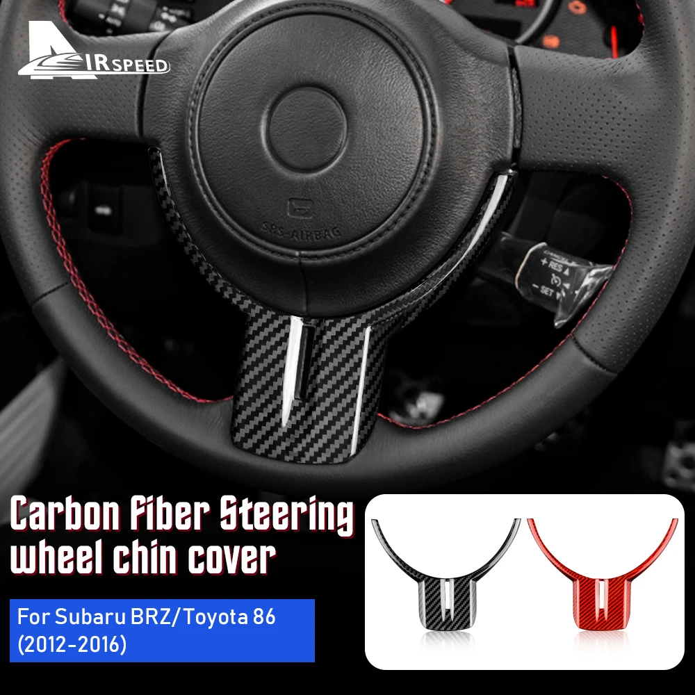 Real Carbon Fiber Cover For Subaru BRZ Toyota 86 2012 2013 2014 2015 2016 Interior Trim Car Steering Wheel Cover Sticker