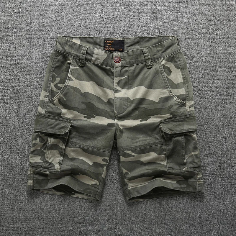 Summer Men's Casual Shorts Outdoor Loose Camouflage Sports Workwear Pants Fashion Multiple Pockets Straight Tube Shorts