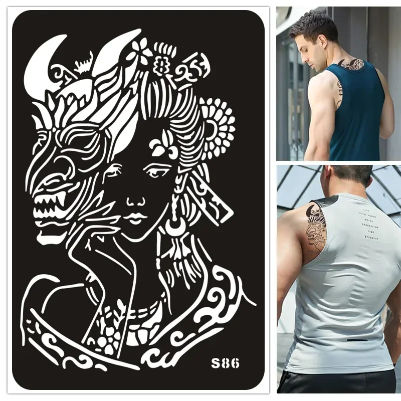 Reusable Airbrush Stencils for Fake Tattoo Body Dragon Wolf Butterfly Henna henna tattoo stencils