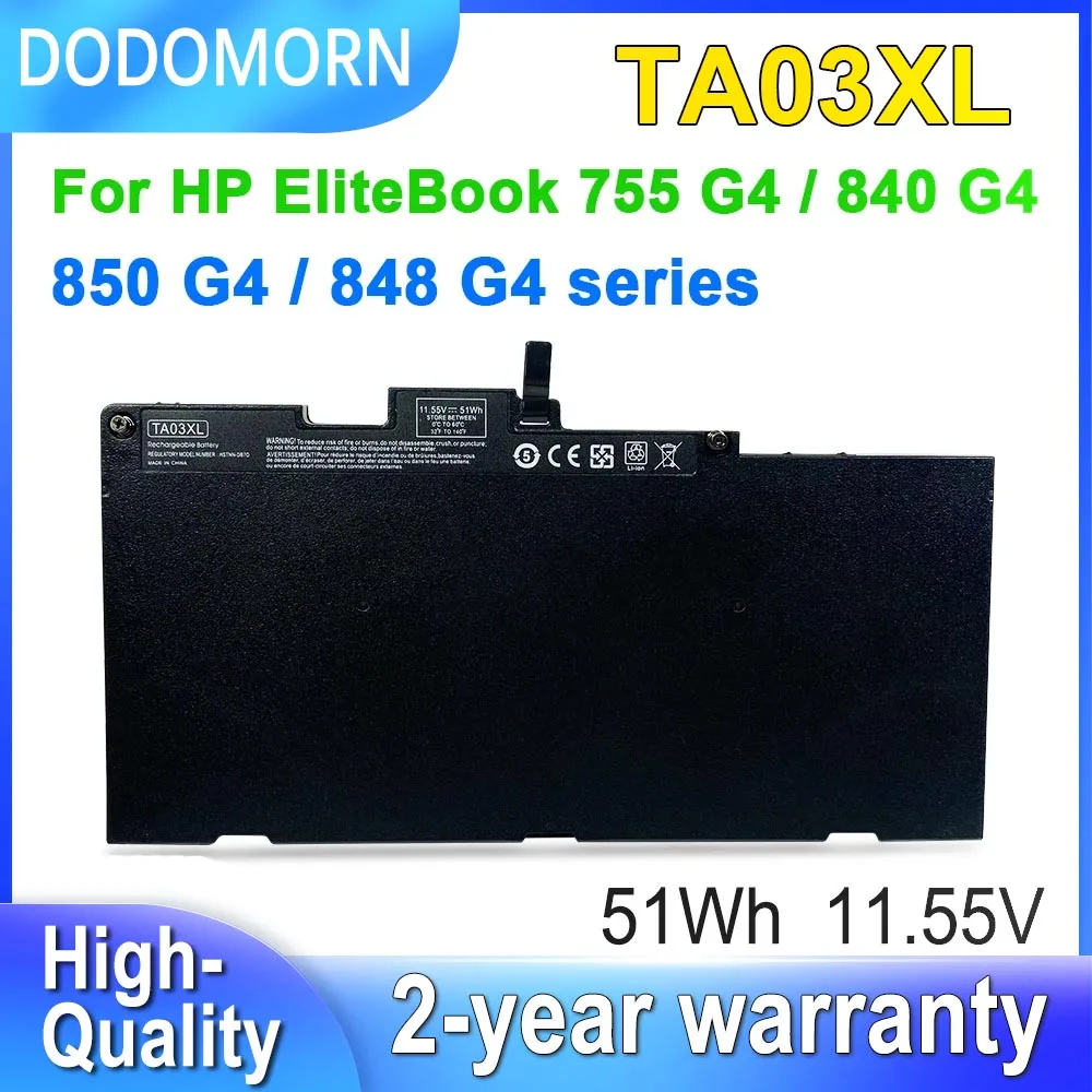 Dodomorn Ta03Xl Per Hp Elitebook 755 G4 840 G4 848 G4 850 G4 Batteria Per Laptop Serie G4 Hstnn-Lb7J Hstnn-Lb7L 11.55V 51Wh In Magazzino