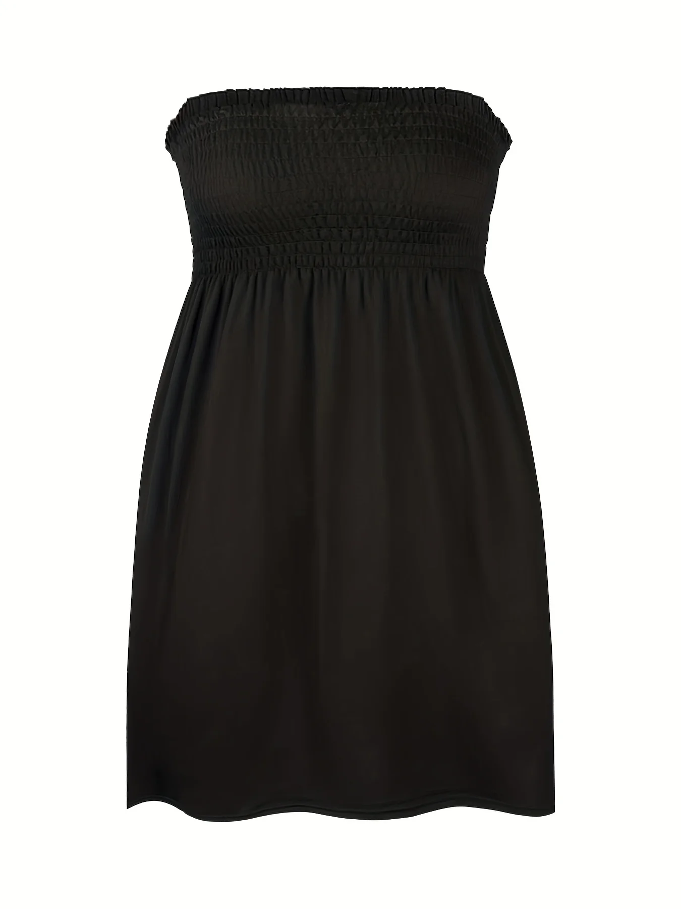 Plus Size Women's Sexy High Waist Pleated Tube Top 4