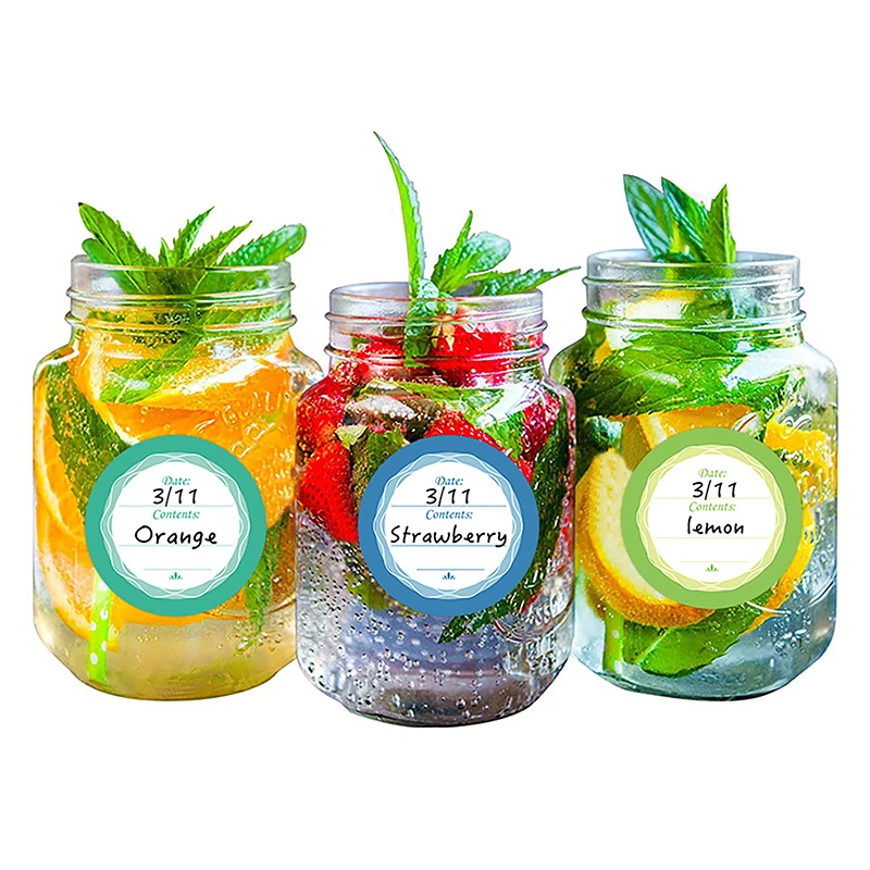 Spice Label Stickers Round Can Labels Stickers For Cans Jar Lids Colorful Self-Adhesive Waterproof Removable Date Label