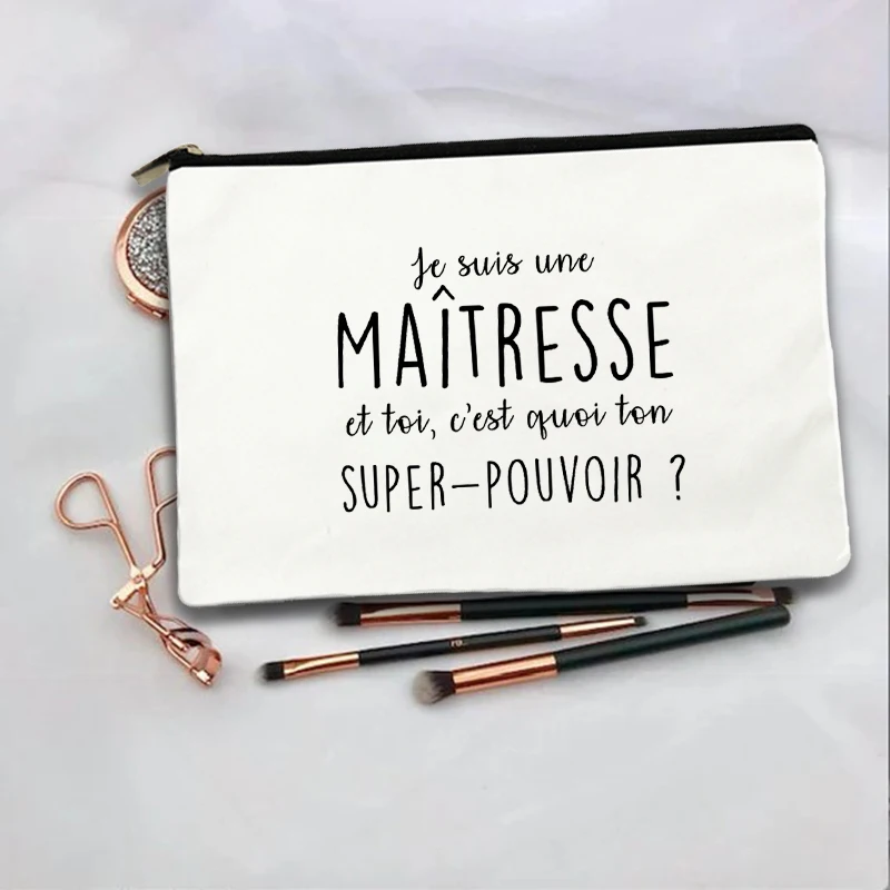 Thank You Mistress Print Makeup Bags Bachelorette Party Neceser Zipper Toiletry Organizer Women Cosmetic Bag teacher Gifts