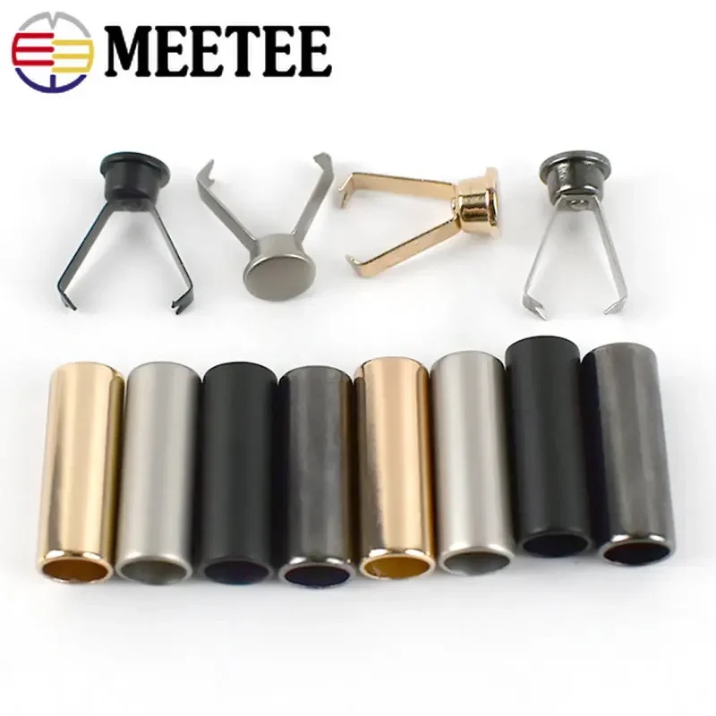 Meetee 20Pcs 20mm Metal Cord Stopper Rope Ends Stoppers Lock Decoration Button For Garment Cap DIY Hardware Sewing Accessories