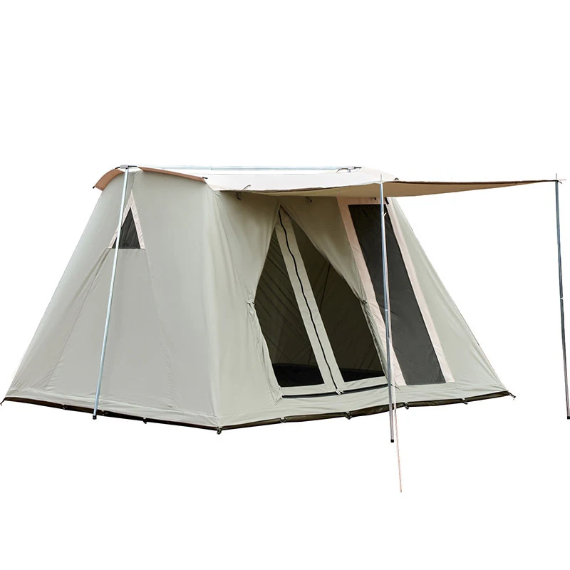 

T090 Outdoor family flex bow glamping cotton camping tent 4 persons
