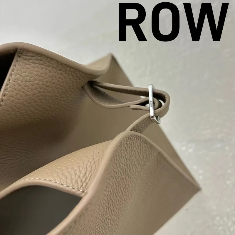 R0W Classic Women's Handbag Women's 15 inch Margo Nude Litchi Pattern Silver Hardware Accessories Large Capacity Handbag