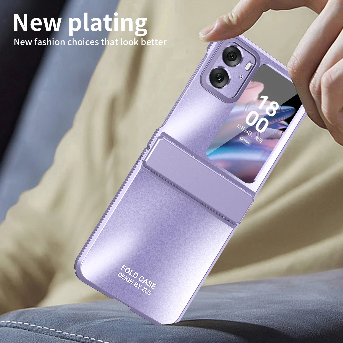 For OPPO Find N2 Flip Case Luxury Colorful Electroplating Matte Folding Hinge Shockproof Protection Hard Back Cover Accessories