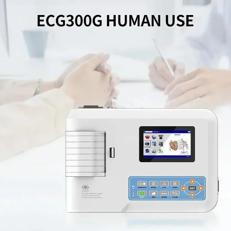 CONTEC ECG300G Digital 3 Channel 12 Leads ECG/EKG Machine Human/Veterinary Use Electrocardiograph