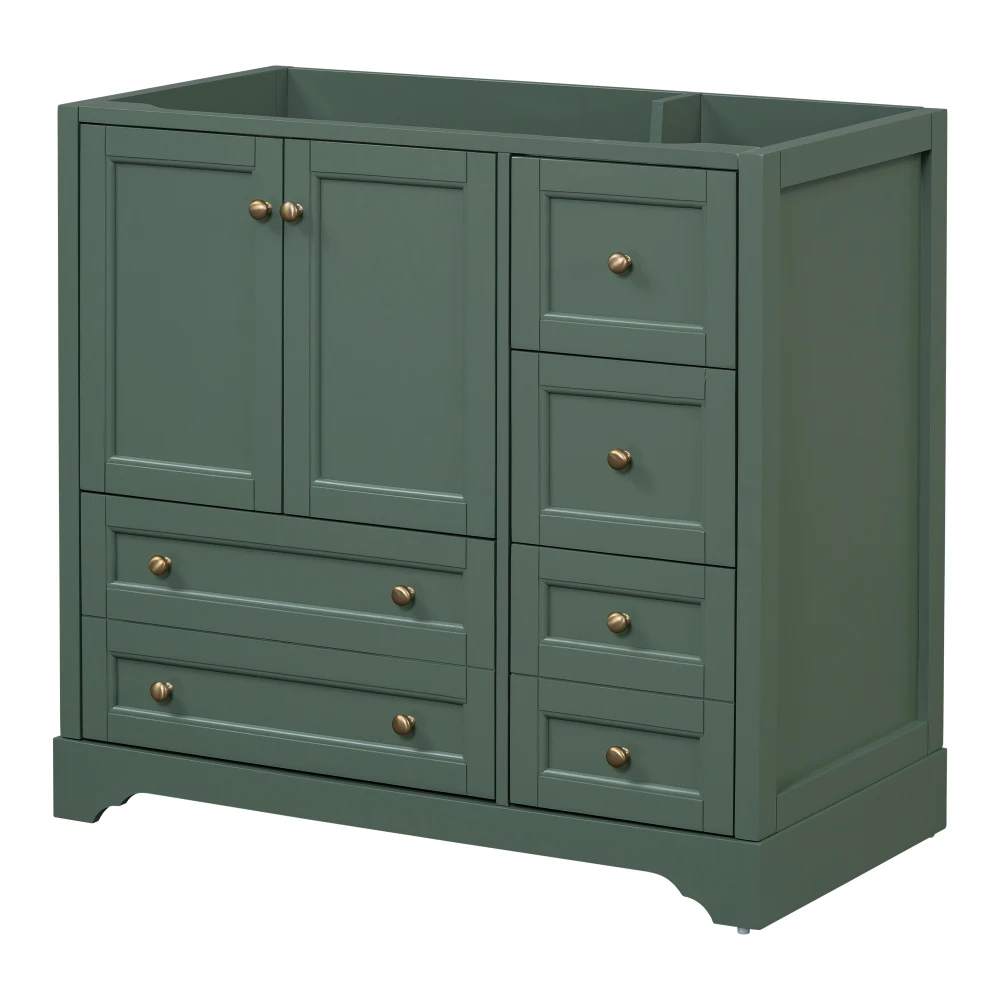 36inch Bathroom Vanity with Sink,  Solid Wood Freestanding Bathroom Vanities with 4 Storage Drawers and Shelf, Soft Closing Door 5