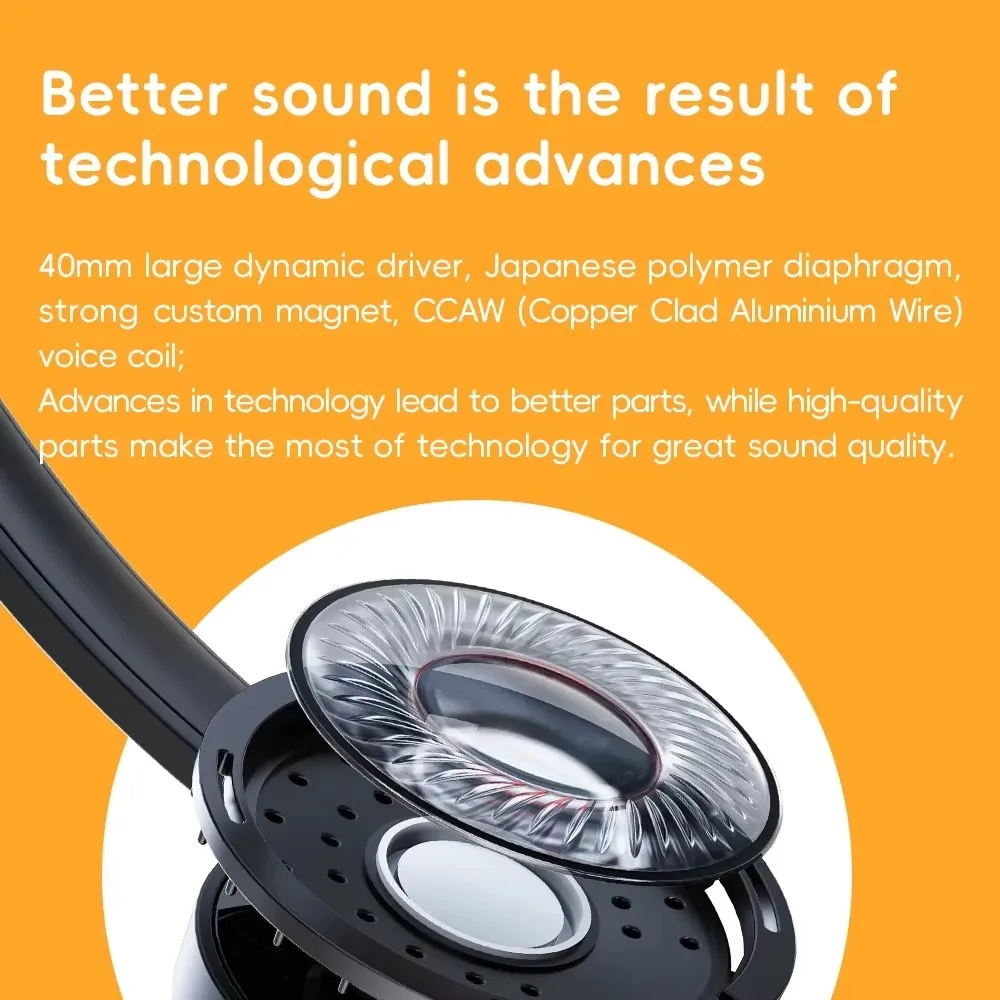 FiiO Premium Semi-Open HiFi Wired Headphones with 40mm Dynamic Driver and Built-In Microphone