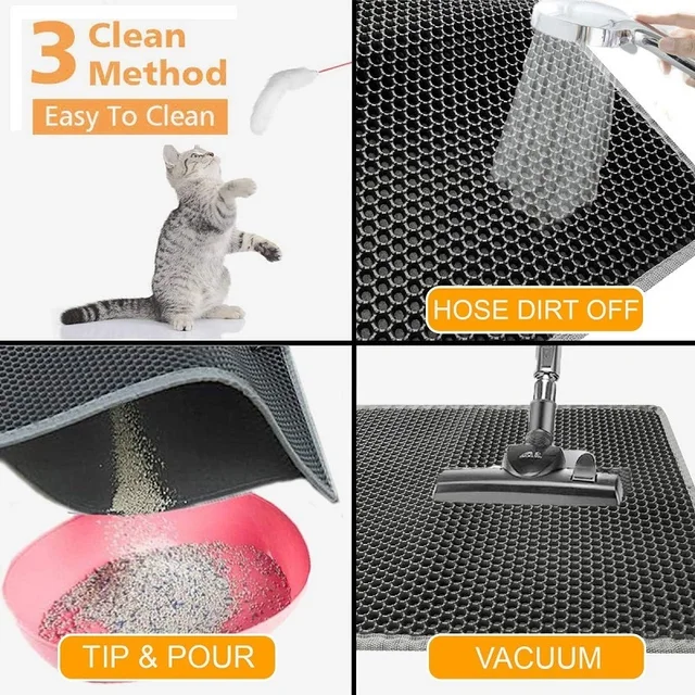 Cat Litter Mat Double Layer Pet Non Slip Big Pet Litter Box Filter Mat Wear Resistant Waterproof Cat Litter   Mat Clean Supplies 5