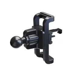Universal Car Air Vent Clip Phone Holder with 17mm Ball Head for Dashboard and GPS Mounting (Black)