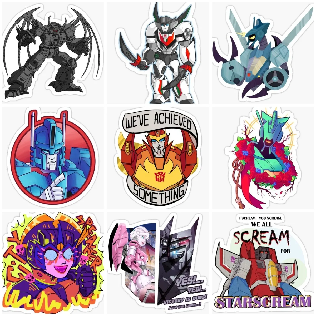 Transformers Bumblebee Optimus Decepticon Robot Sticker Moto Vinyl Window Car Wall Room Truck Glass Helmet Decal Personalizzabile