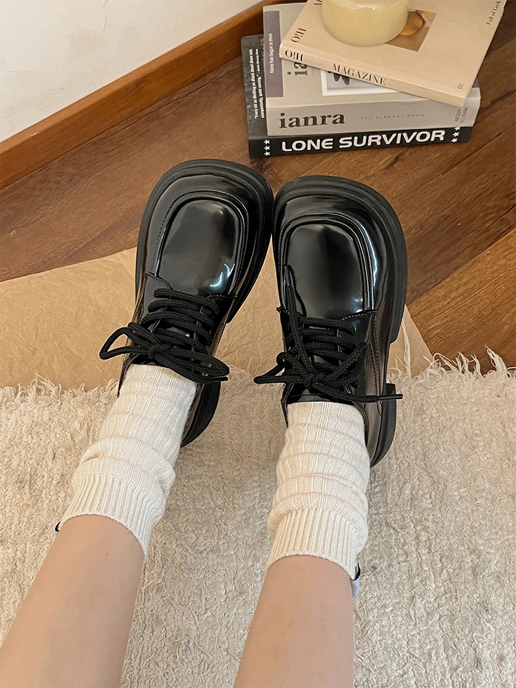 

Женские туфли в британском стиле, оксфорды на платформе, элегантные сабо, кожаные, с перекрестным платьем, Осень-Зима, Лето, Basi