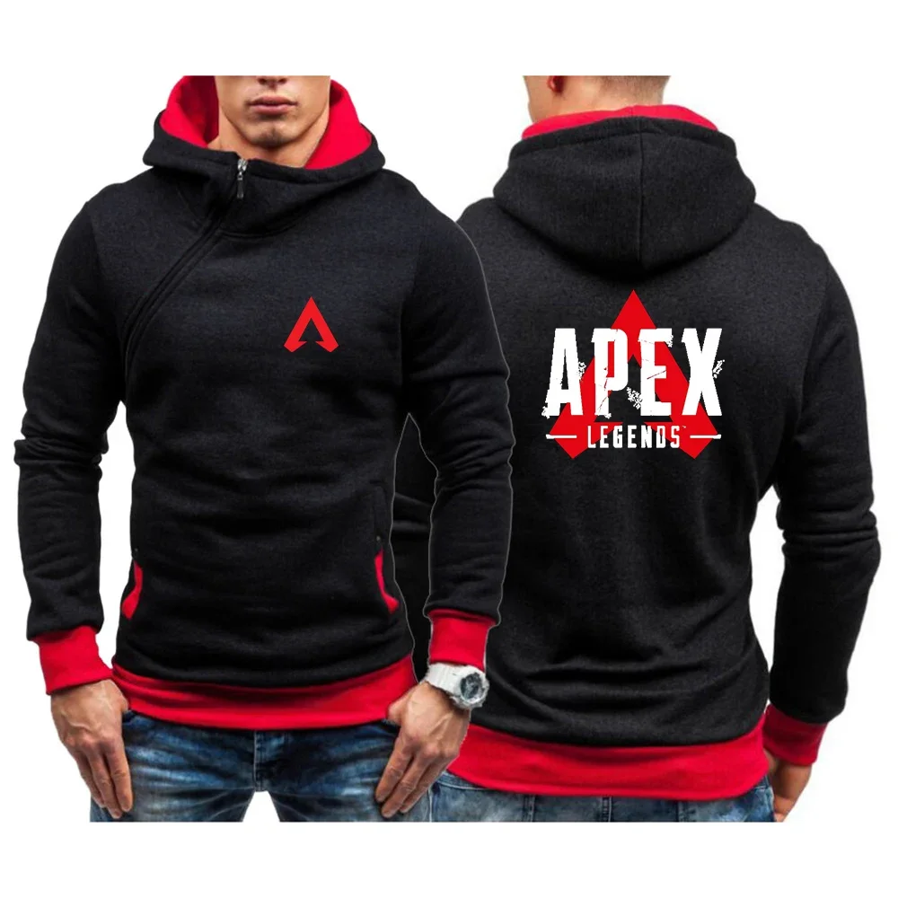 

Game Apex Legends Men Spring Autumn Casual Long Sleeve Sports Diagonal Zipper Design Pullover Hoodies Sweatshirt
