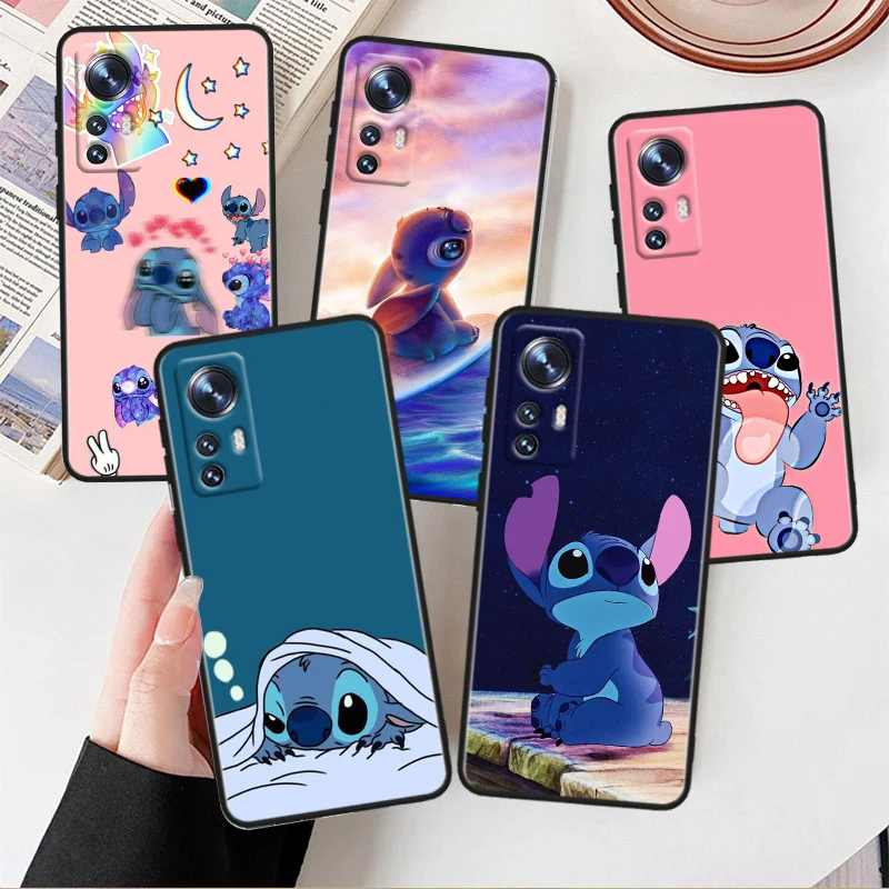 Cute Lilo Stitch Per Xiaomi Mi 13 12T 12S 12X 11I 11X 11T Play Hypercharge Lite Ultra Pro Custodia Morbida Nera Per Telefono