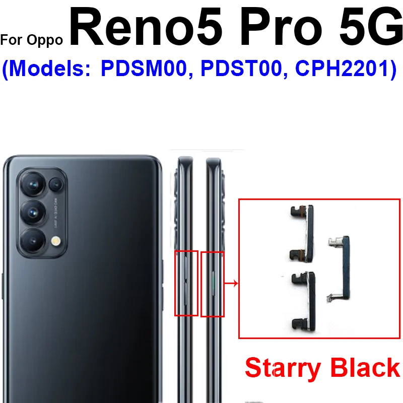 Flexible Bouton Power/volume Pour Oppo Reno 5 4G (CPH2159) - Nappe De Connexion Multicolore, Pièce Neuve