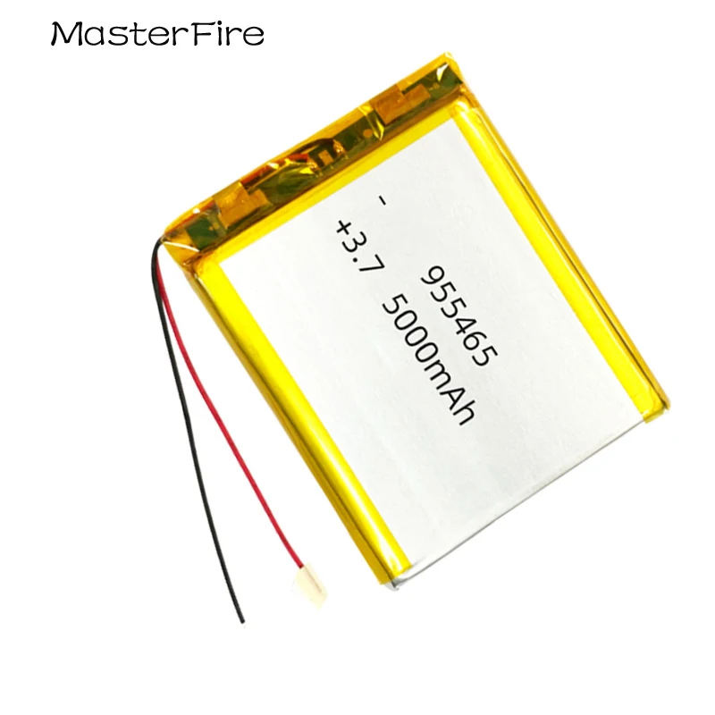 

2pcs/lot 3.7V 5000mah Rechargeable Lithium Polymer Battery 955465 for Bluetooth Speaker Tablet Drone Hand Warmer Watch Batteries