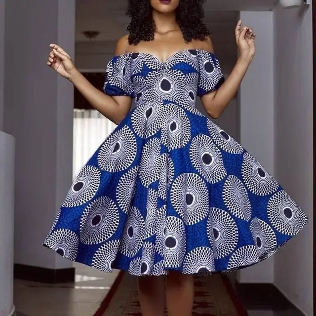 Kevwe Gathered Off Shoulder Print Dress