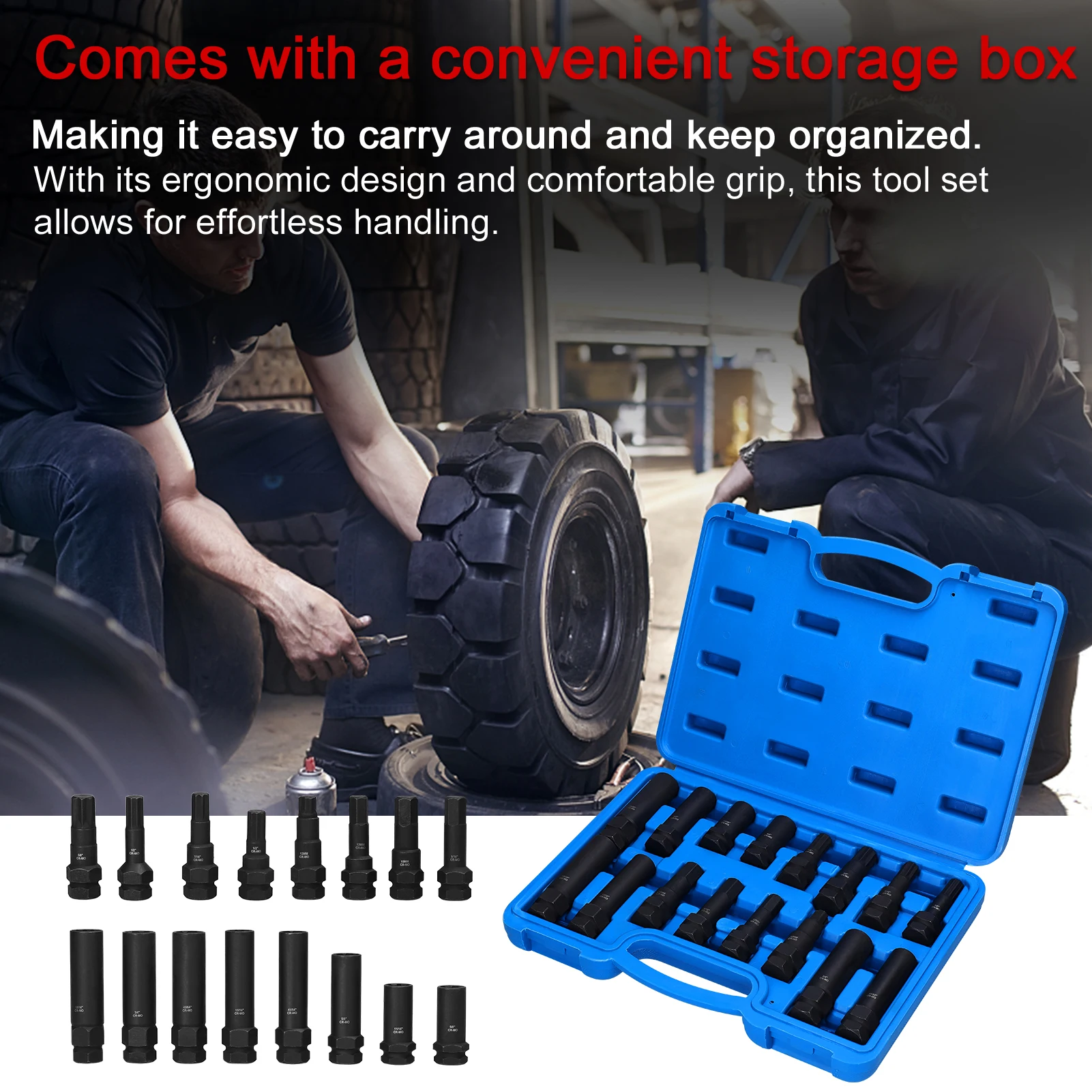 

16pcs Lug Nut Remover Kit Car Tyre Theftproof Nut Removal Tool Set Automobile Tire Nut Disassembly Sleeve Tire Nut Extractor