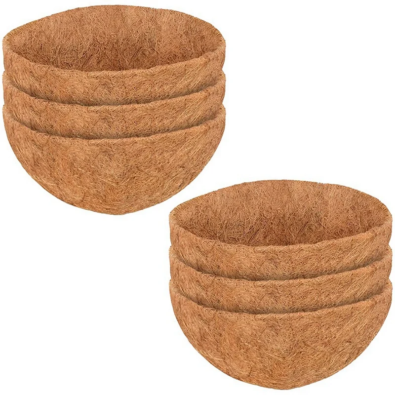 6 Pcs Round Coconut Liner Natural Coconut Fiber Basket Coconut