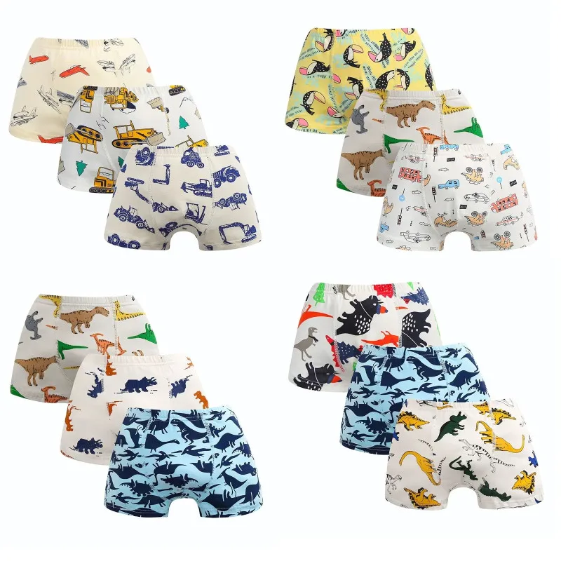 

3Pcs Children's Boy Underwear Kids Cartoon Dinosaur Shorts Cotton Underpants Teenage Printing Panties Briefs for Boys
