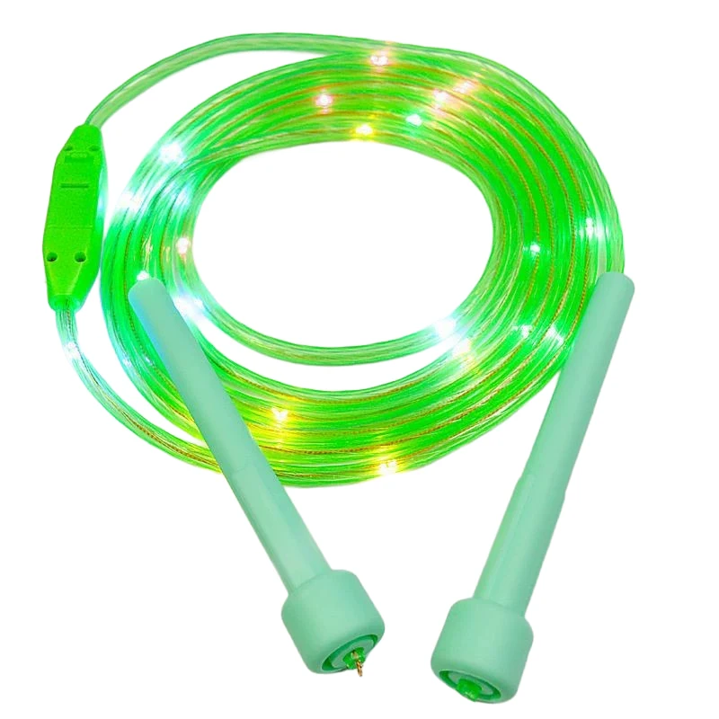 LED-Leucht-Springseil, buntes, nachtleuchtendes Sportspielzeug für den Einsatz im Freien bei Nacht, langlebiges PVC-Material, verstellbare Länge – Detail 8