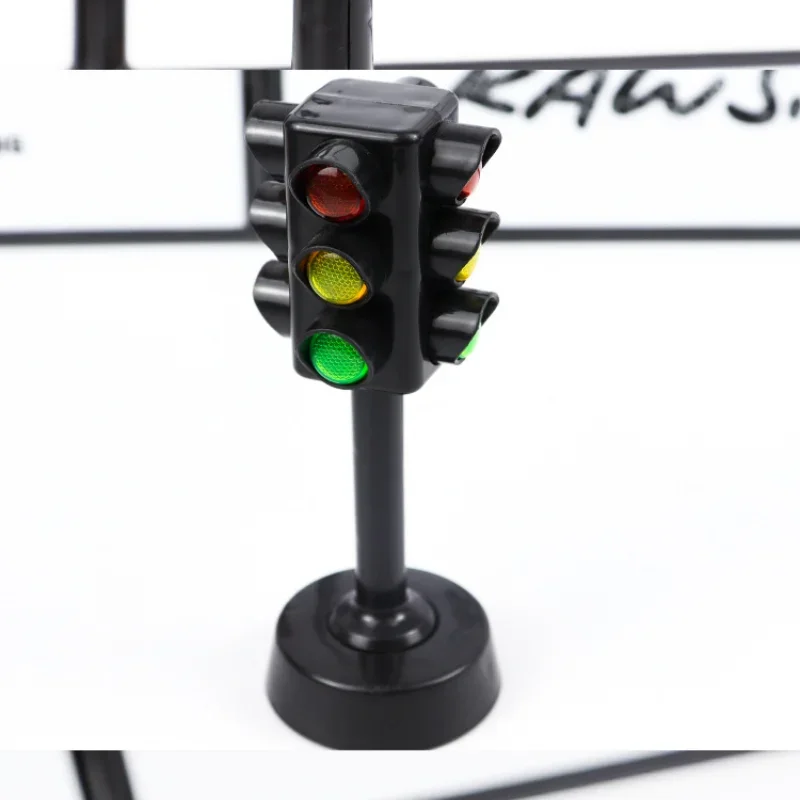 Simulated Two-Sided Traffic Lights Road Sign Lamp Crosswalk Signals with Base Early Learning Toys for Boys & Girls 5