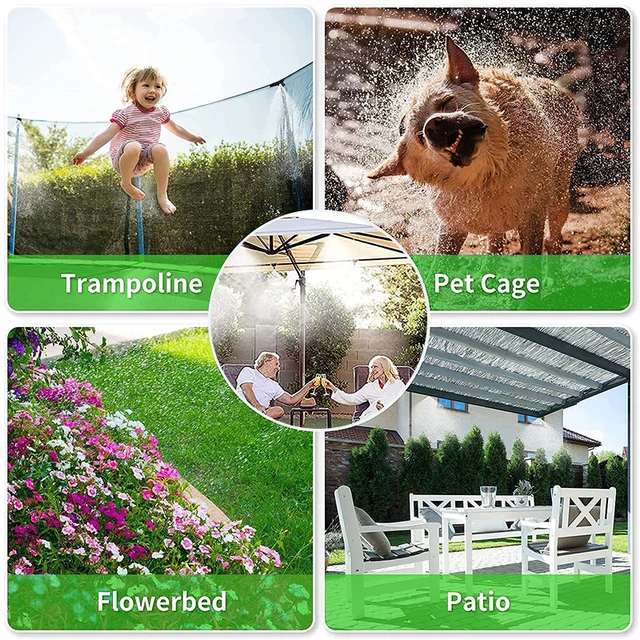 15 Méteres Kültéri Hűtővíz Ködpermetező Rendszer Kerti Porlasztó Utáni Diy Köd Otthoni Üvegház Öntözés - Image 6