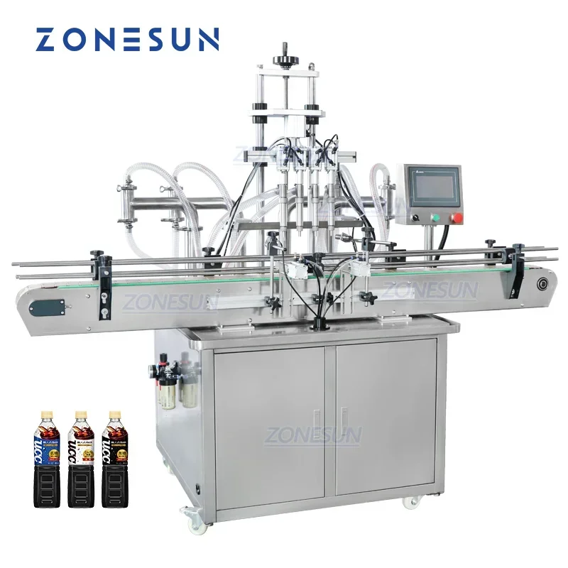 ZONESUN Custom Vertical Type Edible Oil Perfume Shampoo Bottle Filling Machine For Production Line ZS-YT4T-4Y