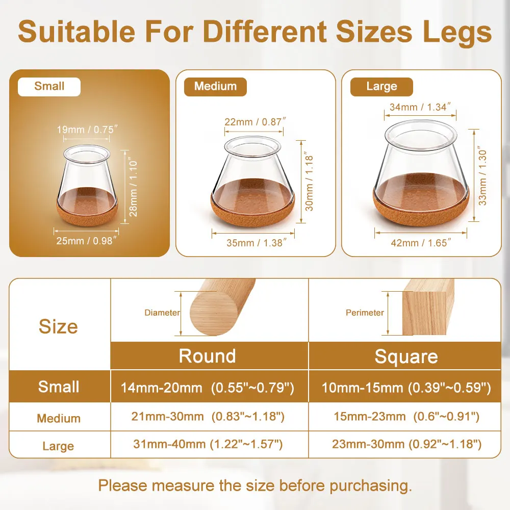 Silicone Chair Leg Protectors with Felt Pads - Anti-Scratch & Noise Reducing Furniture Feet Covers for Hardwood Floors, Set of 16