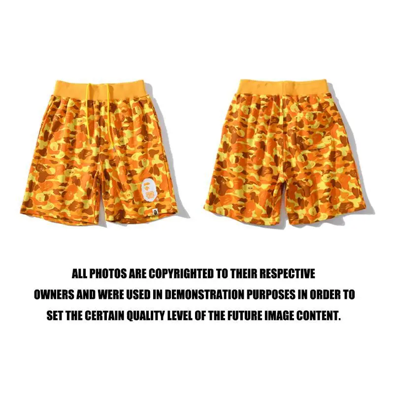 BAPE Shark Shorts Orange Camouflage Eat 