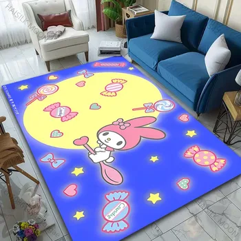 Kawaii Sanrio My Melody Print Carpet for Bed Room Home Decor Children's Crawling Mat Doormat Living Room Sofa Floor Mat Area Rug