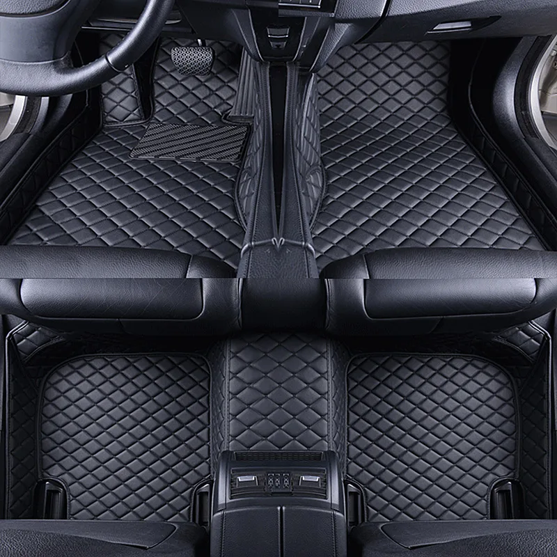 Leather Car Floor Mats 100％ For For Toyota RAV4 2013 2014 2015 2016 2017 2018 2019 Auto Foot Pads Accessories Full Coverage 차량용품