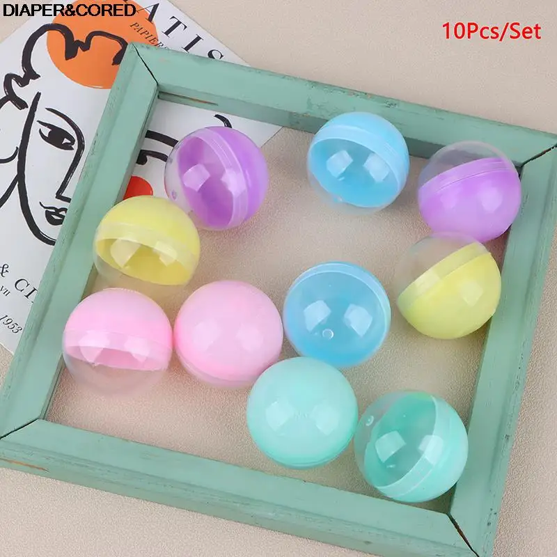 

10Pcs 45mm Plastic PP Toy Capsules Half Transparent Colorful Round Surprise Ball Easy Open Lock Amusement for Vending Machine