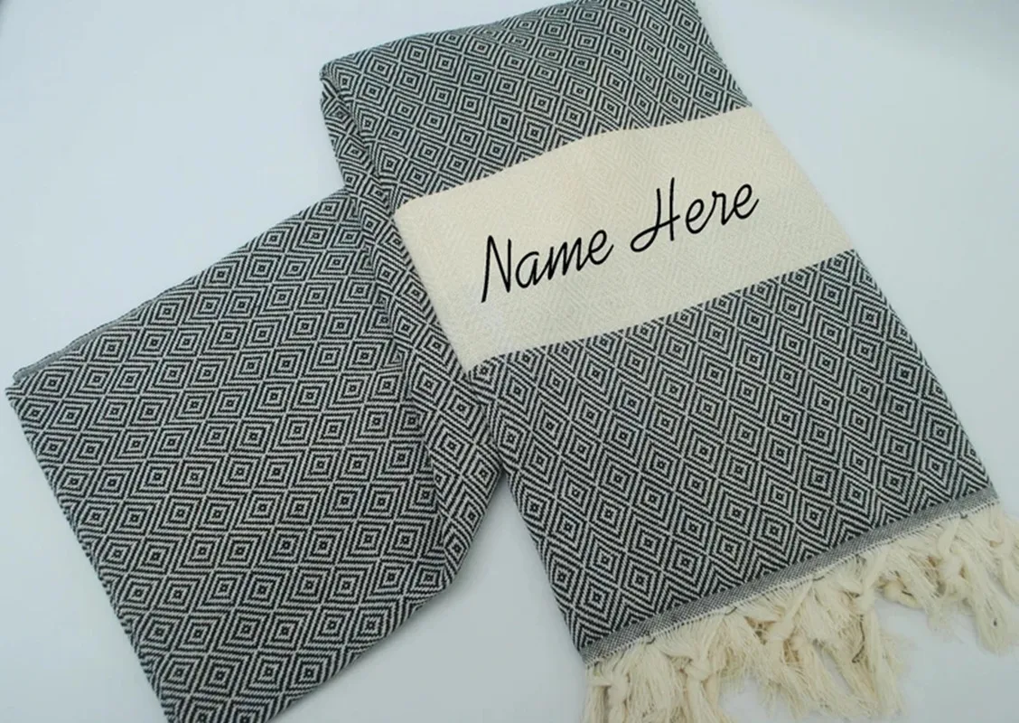 Personalize Towel, Bachelorette Party Favor, Name and Logo Embroidery, Personalized Turkish Beach Towel, Bridesmaid Gift for Her 6