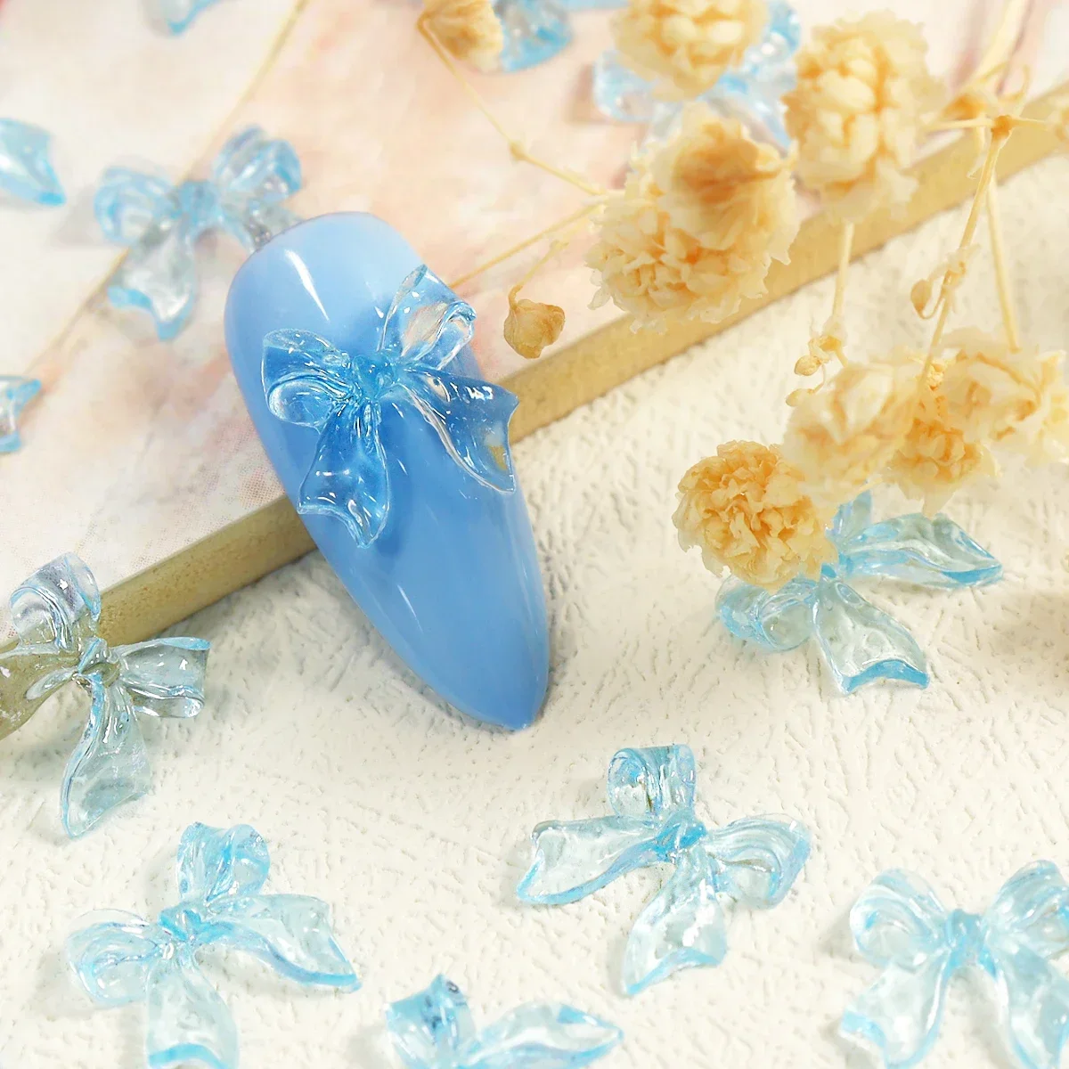 Nail Art Charms 30pcs Kawaii Candy Bow 3D Resin Jewelry Nail Decoration Accessories Pennant French Style Supplies