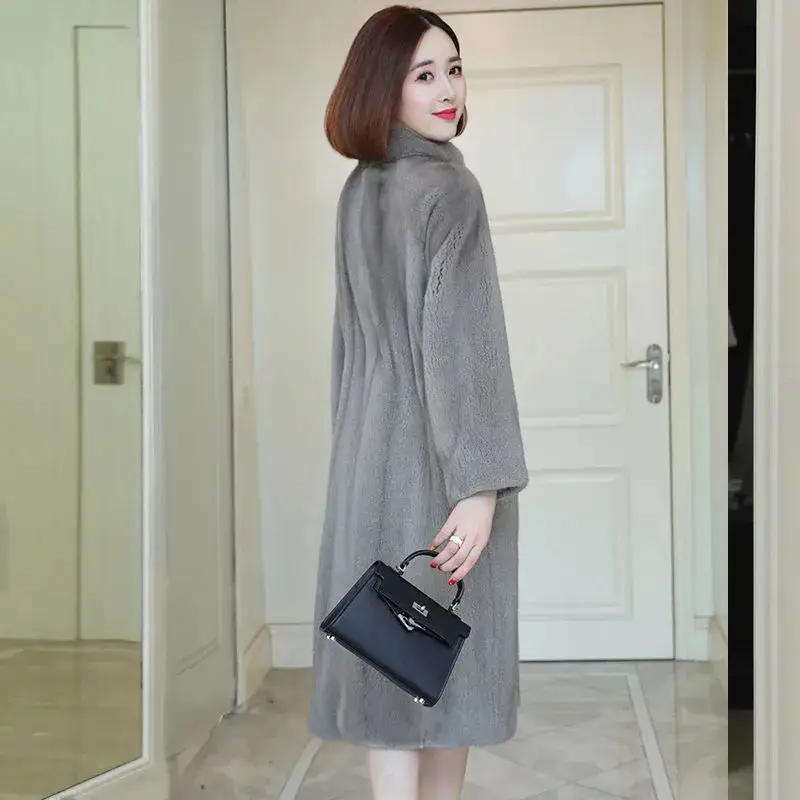 2026 Spring  Autumn NewCoat Fashion Design Sense Is Thin Wild Temperament High-End Imitation Mink Jacket Ladies Trend Thick 5XL - Image 5