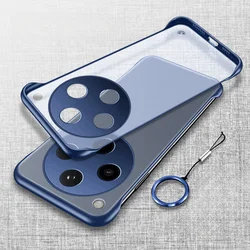 Translucent Frameless Ultra Thin Hard Matte Phone Case Bumper for Find X8 pro (Blue)