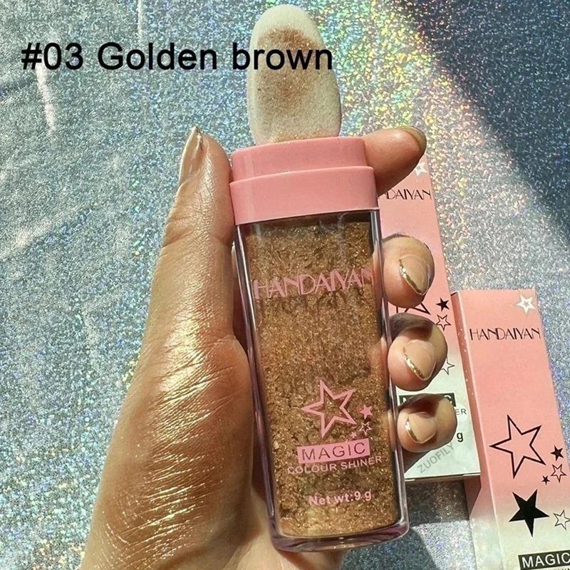 Face highlighter 1pc Creative shimmer Highlighter Diamond Highlighter Powder Gold Glitter Easy To Use Face Contour Shimmer Woman Makeup Cosmetics