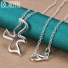 

DOTEFFIL 925 Sterling Silver 16-30 Inch Chain Bird Pigeon Pendant Necklac For Woman Wedding Engagement Fashion Charm Jewelry