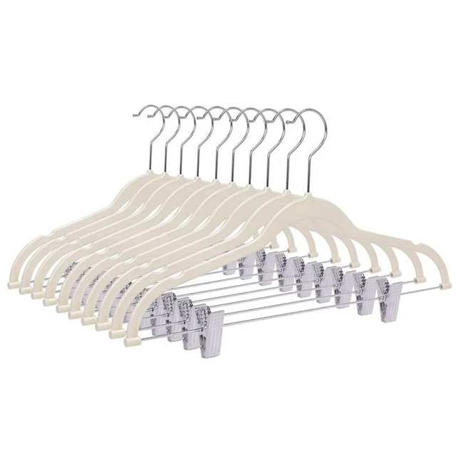 10 Pack Clothes Hangers with Clips Black Velvet Hangers Use for Skirt and  Clothes Hanger Pants Hanger Ultra Thin No Slip - AliExpress