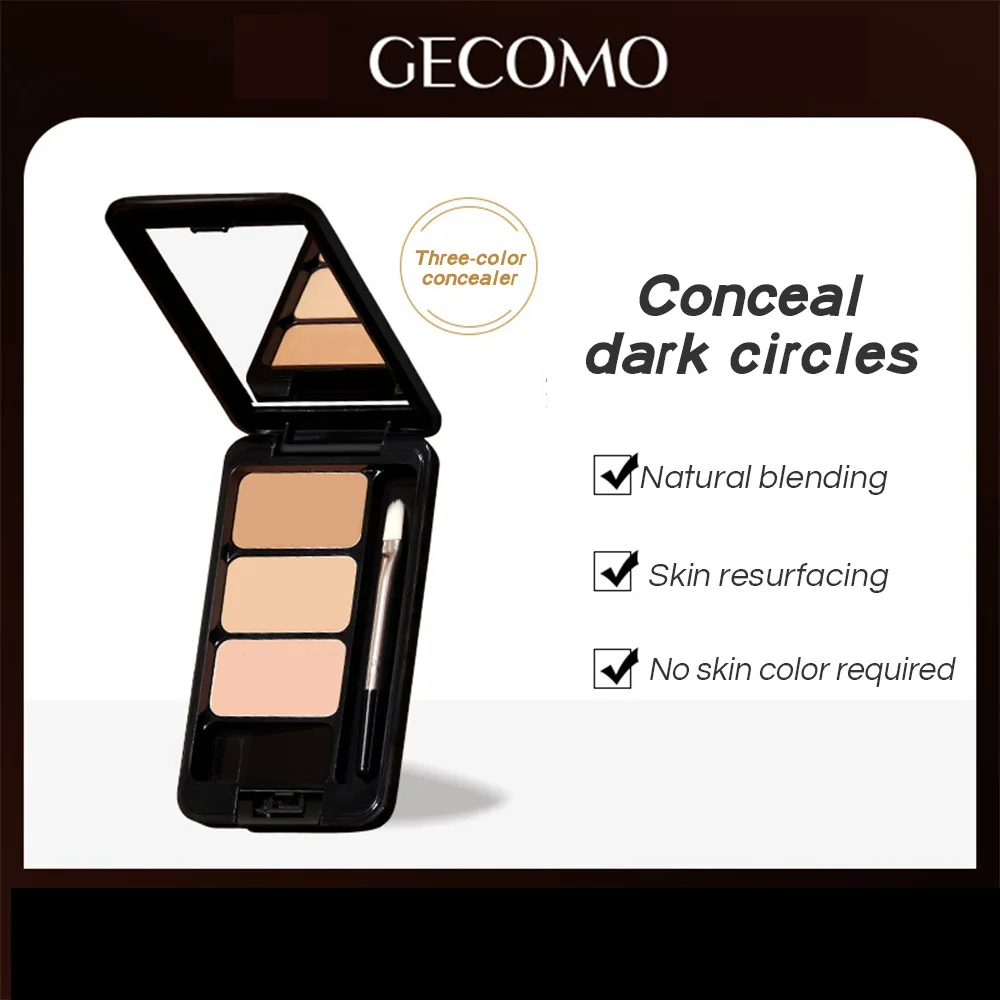 Natural contouring three-color concealer for facial acne marks spots tear grooves concealing brightening