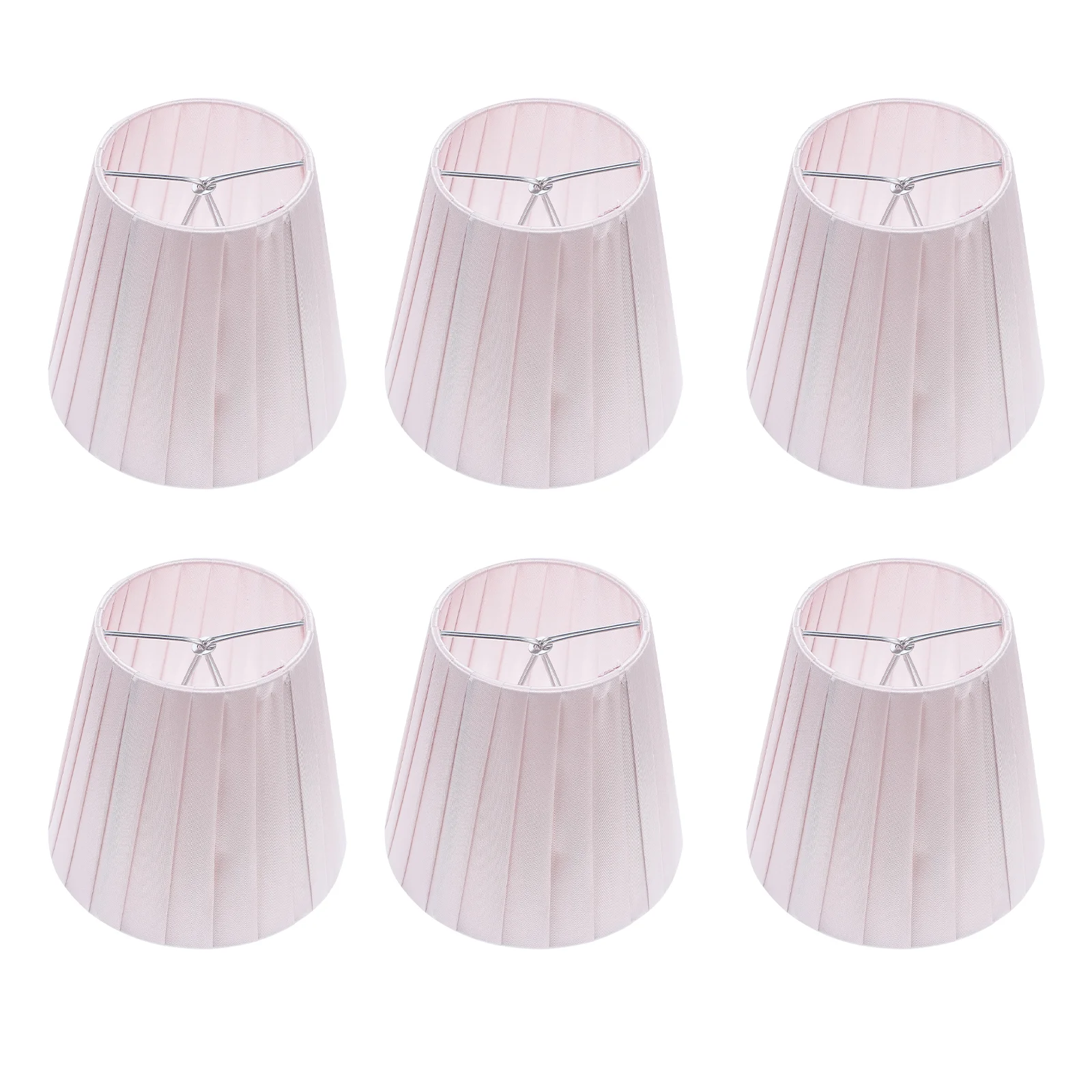 

6pcs Cloth Lamp Shade Light Fixture Covers Table Lamp Cover Clip- On Lamp Shade for Desk Nightstand Lamps Bedroom Living Room